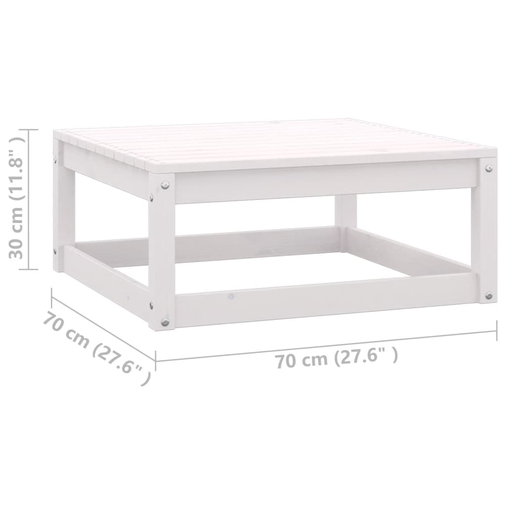 8-tlg. Garten-Lounge-Set mit Kissen Weiss Kiefer Massivholz